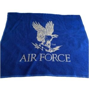 VTG Biederlack United States Air Force Eagle Fleece Blanket USA 47x54" Military